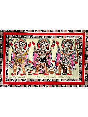 Colour Symbolic Ganapatis - Yellow, Black and Gray