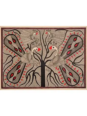 Peacock Pair with Tree of Life