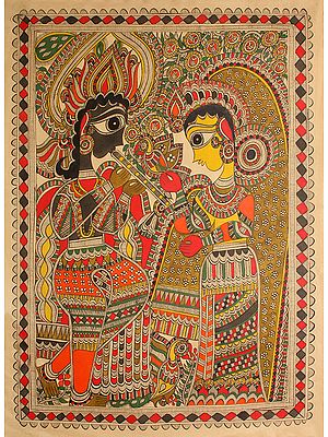 Fluting Krishna and Radha