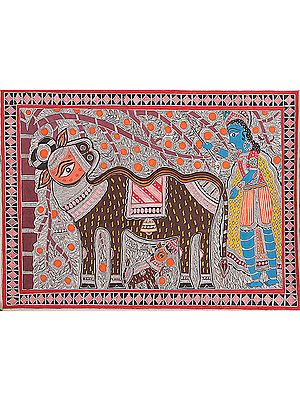 Krishna with Cow under the Tree