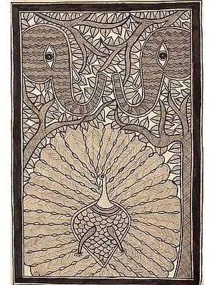 Dance of Peacock with Elephant Pair