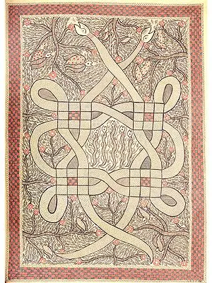 Diagram for Snake Worship from Madhubani