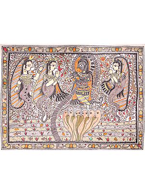 Lord Krishna Dancing on Kaliya Nag