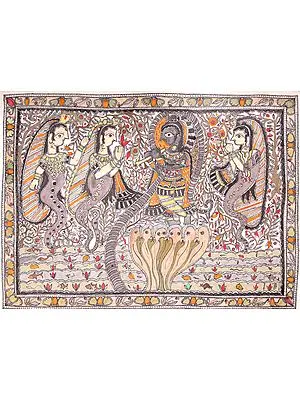 Lord Krishna Dancing on Kaliya Nag