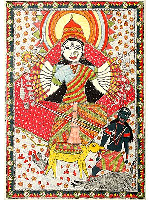 Goddess Durga Killing Mahishasura