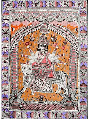 Eight-armed Durga: A Masterpiece of Madhubani Art-style
