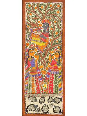 Krishna playing flute for Gopis
