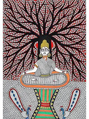 Lord Buddha Meditating Under The Bodhi Tree