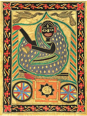 Mahavidya Dhumavati with Her Yantra