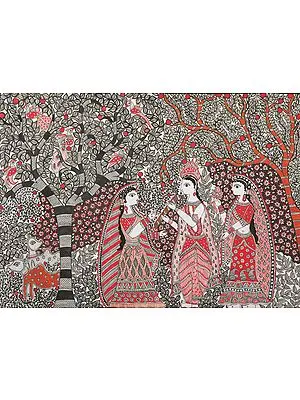 Radha Krishna  in a Grove