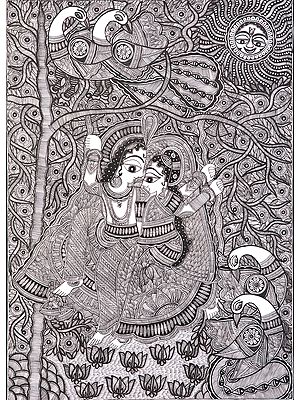 Radha and Krishna on Swing