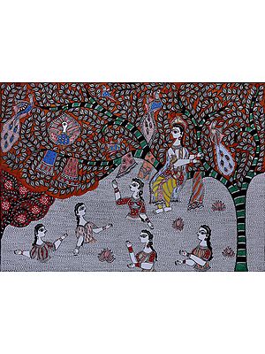 Krishna Stealing Clothes of Gopis