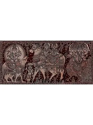Shiva Parivar On Their Respective Vahanas