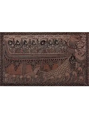 Matsya Avatar of Vishnu Saving Rishis During Pralaya