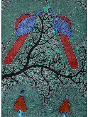 Peacocks Atop The Sacred Tree