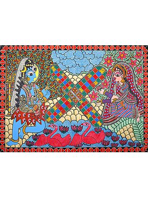 Lord Shiva and Parvati Play The Game of Dice