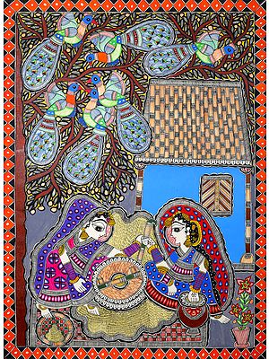 Women Grinding Flour with Traditional Hand Chakki