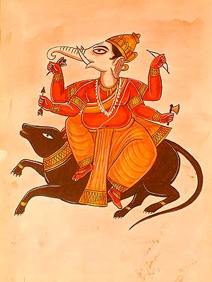 Ganesha Riding His Mouse