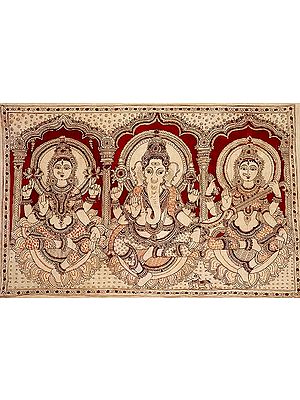 Ganesha with Lakshmi and Saraswati
