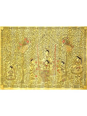 Radha and Krishna on Swing