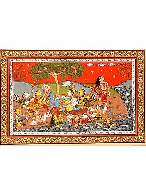 Krishna with Gopis on the Banks of River Yamuna