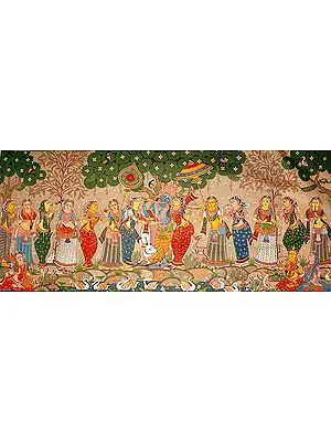 Krishna with Radha and Gopis