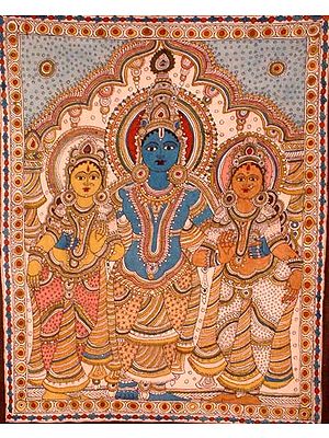 Lord Vishnu with Bhudevi and Sridevi