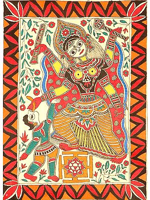 Mahavidya Bagalamukhi with Yantra