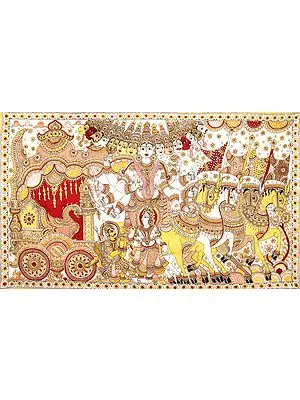 Krishna Showing His Vishwarupa to Arjuna During Mahabharata War - Large Size