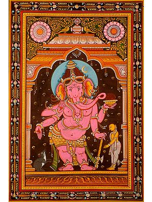 Pink Ganesha in Tribhanga