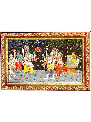Shiva as Kalantaka Saves Rishi Markandeya
