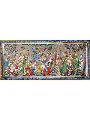 Radha Krishna with Sakhis