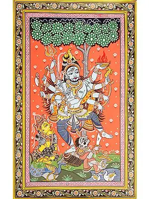 Shiva Dances in Fury as Devi Parvati Looks On