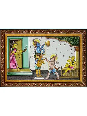 To Chastise Her Beloved Krishna….