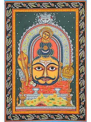 Mukha-Linga: Linga with a Face (Illustration to the Shiva Purana)