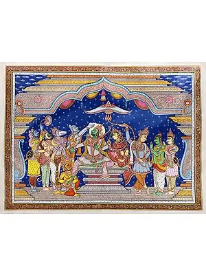 Super Fine Painting of Coronation of Lord Rama