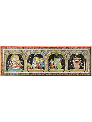 Lord Narasimha with Lakshmi Ji, Lord Rama, Lord Krishna and Jagannatha