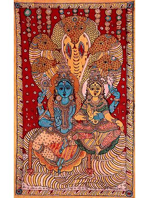 Lord Vishnu and Lakshmi Ji Seated on Sheshnag