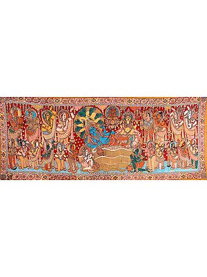 Kalamakari with Sheshasayi Vishnu