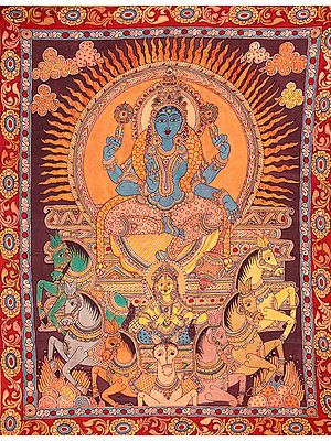 Lord Surya on His Seven Horse Chariot