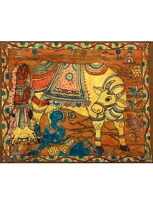 Lord Krishna's Cow Feeds Him Milk