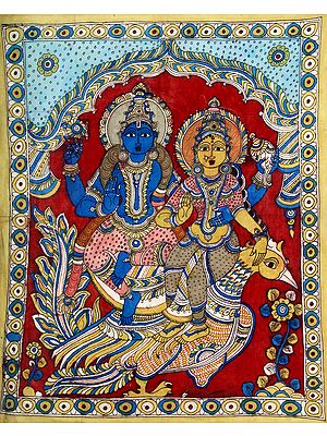 Vishnu Lakshmi Seated on Garuda