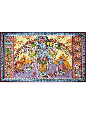 Lord Krishna Shows Vishvarupa to Arjuna During Mahabharata War at Kurukshetra (Gita Updesha)