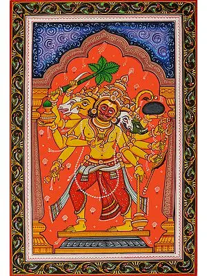 A Fine Painting of Five-Faced Hanuman