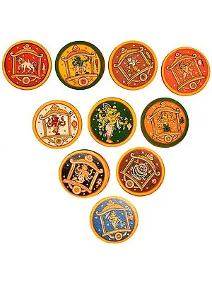 Ten Colored Ganjifa Playing Cards (120 Cards)