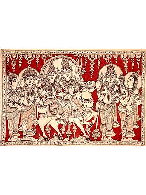 Procession of Shiva and Parvati with Brahma and Vishnu