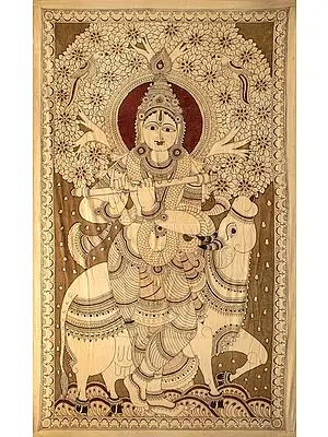 Haloed Venugopala on his Cow Surabhi