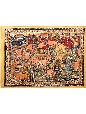 Waking Kumbhakarana For The Battle With Rama (Illustration From The Ramayana)