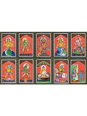 Dashavatara -  The Ten Incarnations of Lord Vishnu (Set of Ten Paintings)