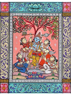 Lord Krishna And Four Milkmaids
